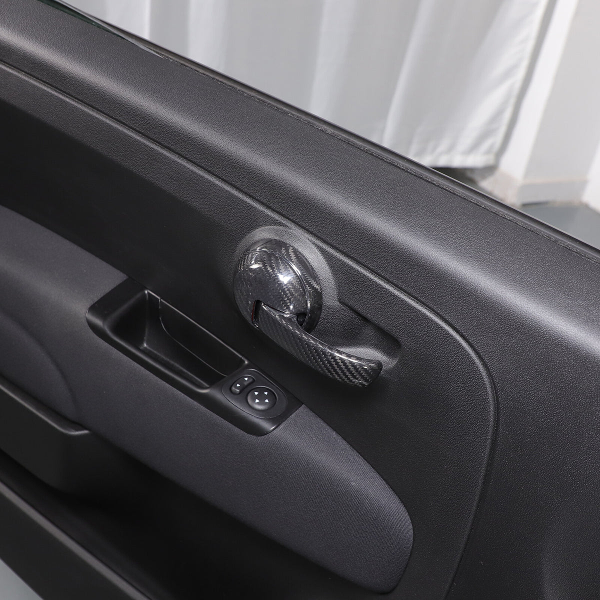 Real Carbon Fiber Interior Door Handle Trim For Fiat 500 Abarth 595 695 2010+ 17