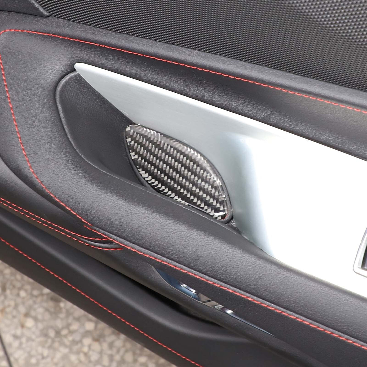 Carbon fiber Window Lift & Door Handle Storage Mat Sticker for Corvette C8 20-26 8