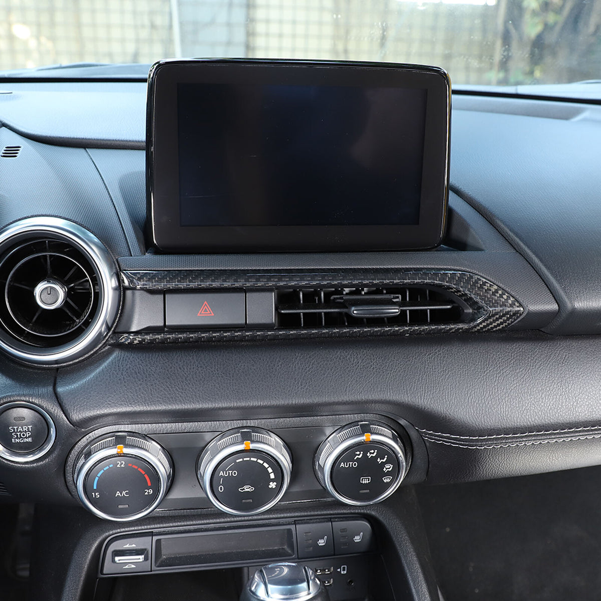 Real Carbon fiber Center Console air outlet frame Trim Cover For Mazda MX-5 16+ 19