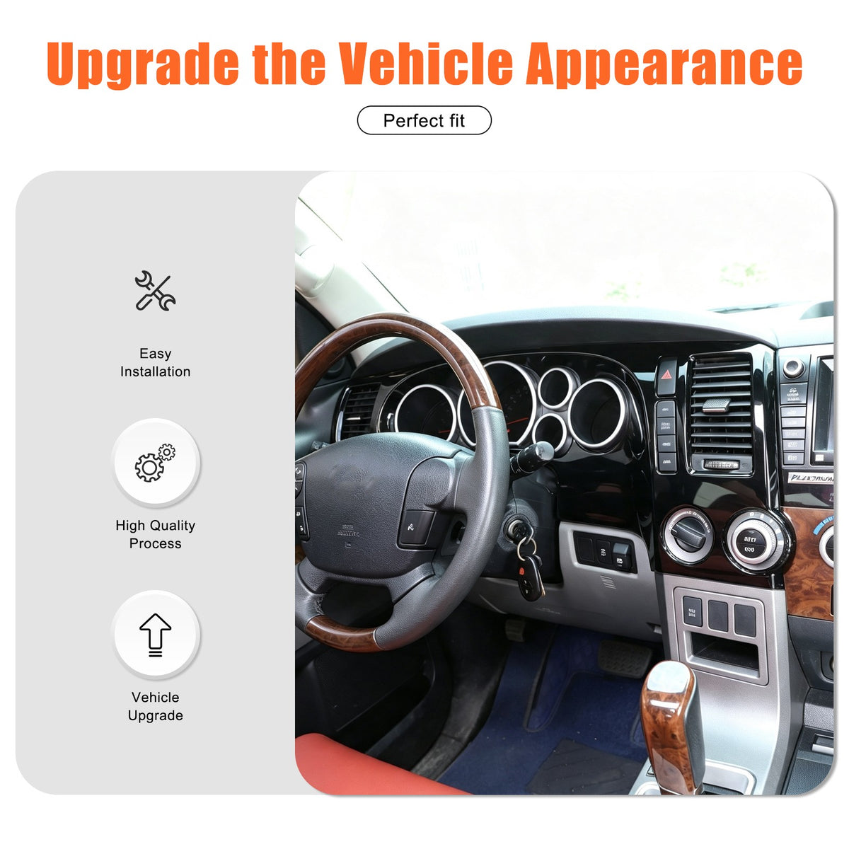 Glossy Piano Black ABS Instrument Panel Trim Cover For Toyota Tundra 2007-13 US 21