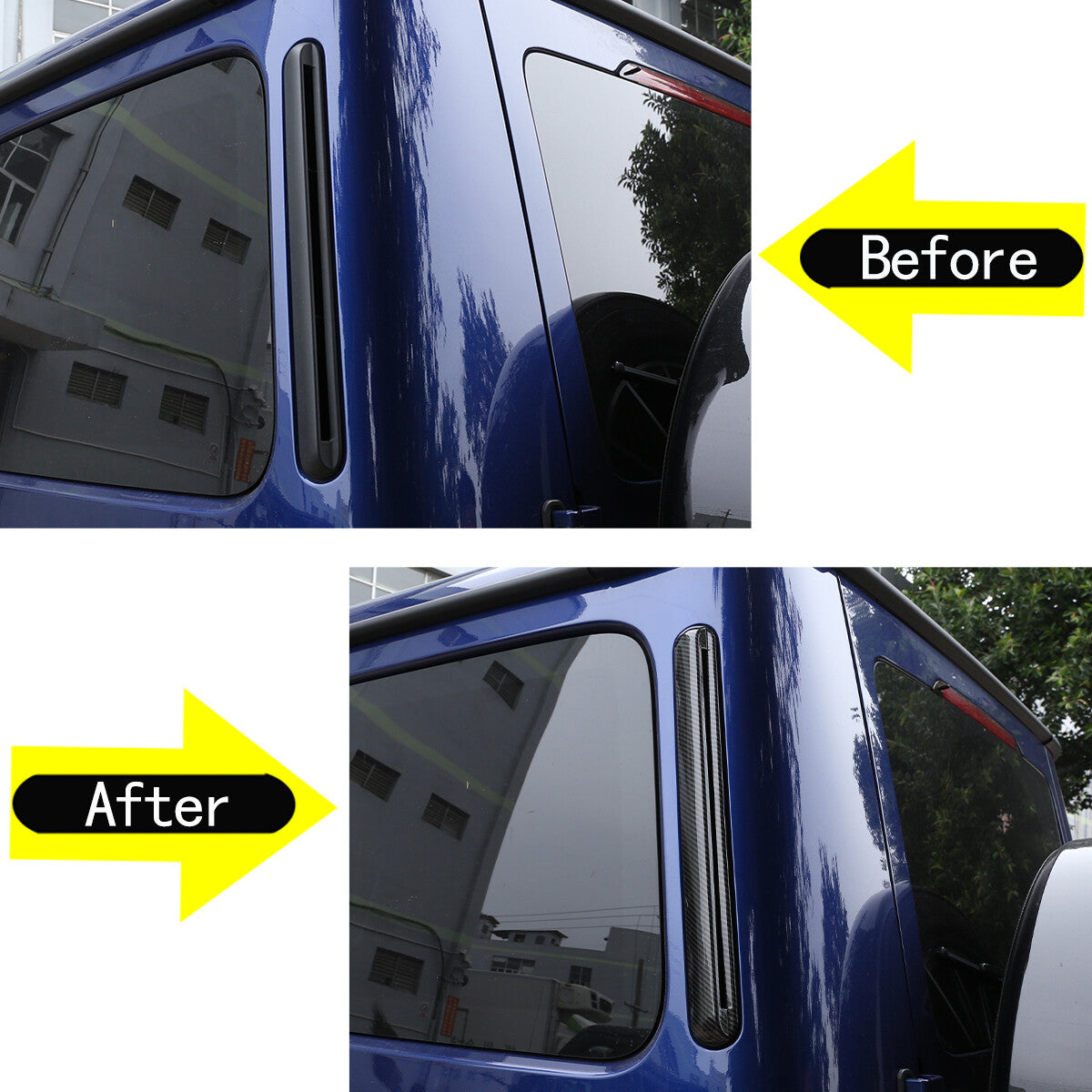 For Mercedes-Benz G-Class 19-20 Carbon Style Rear C-Pillar Air Outlet Vent Trim 8