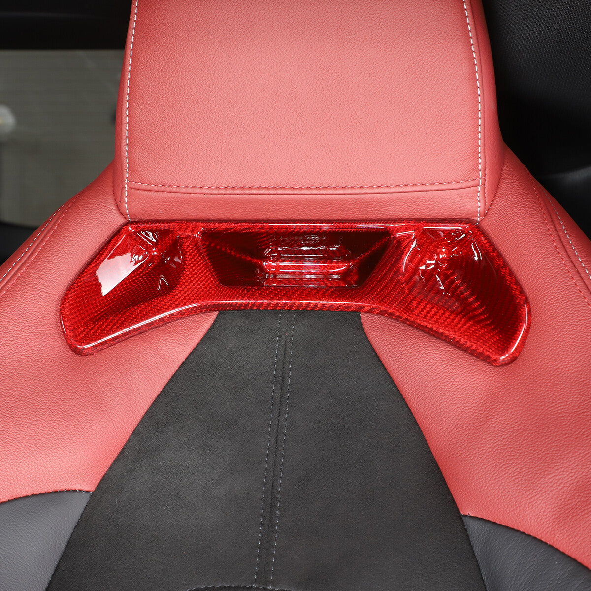 Red Carbon Car Rear Back Seat Panel Back Trim Cover for Toyota Supra A90 19+ US 8