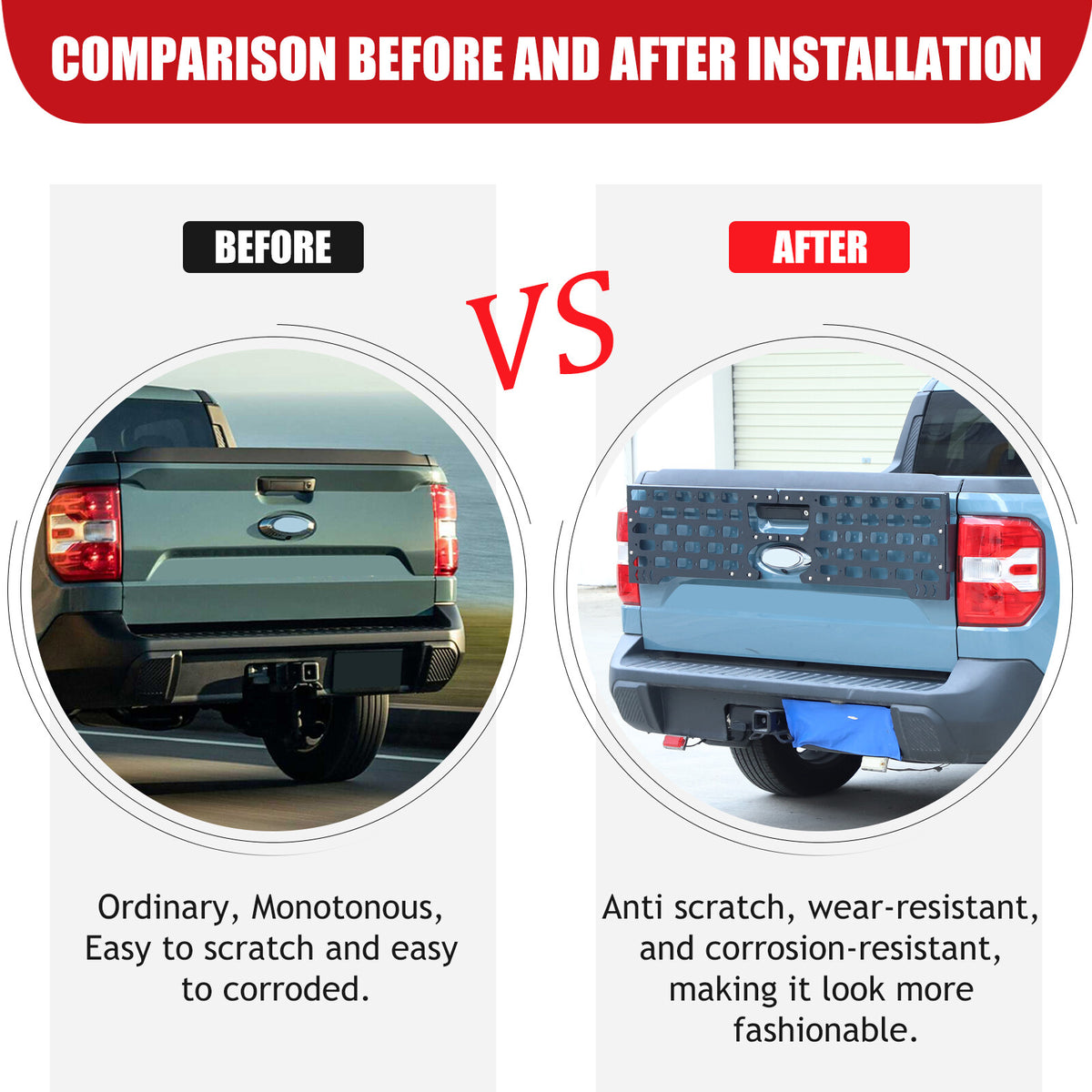 Rear Bed Molle Panel Truck Bed Tailgate Molle Panel For Ford Maverick 2022-2024 9