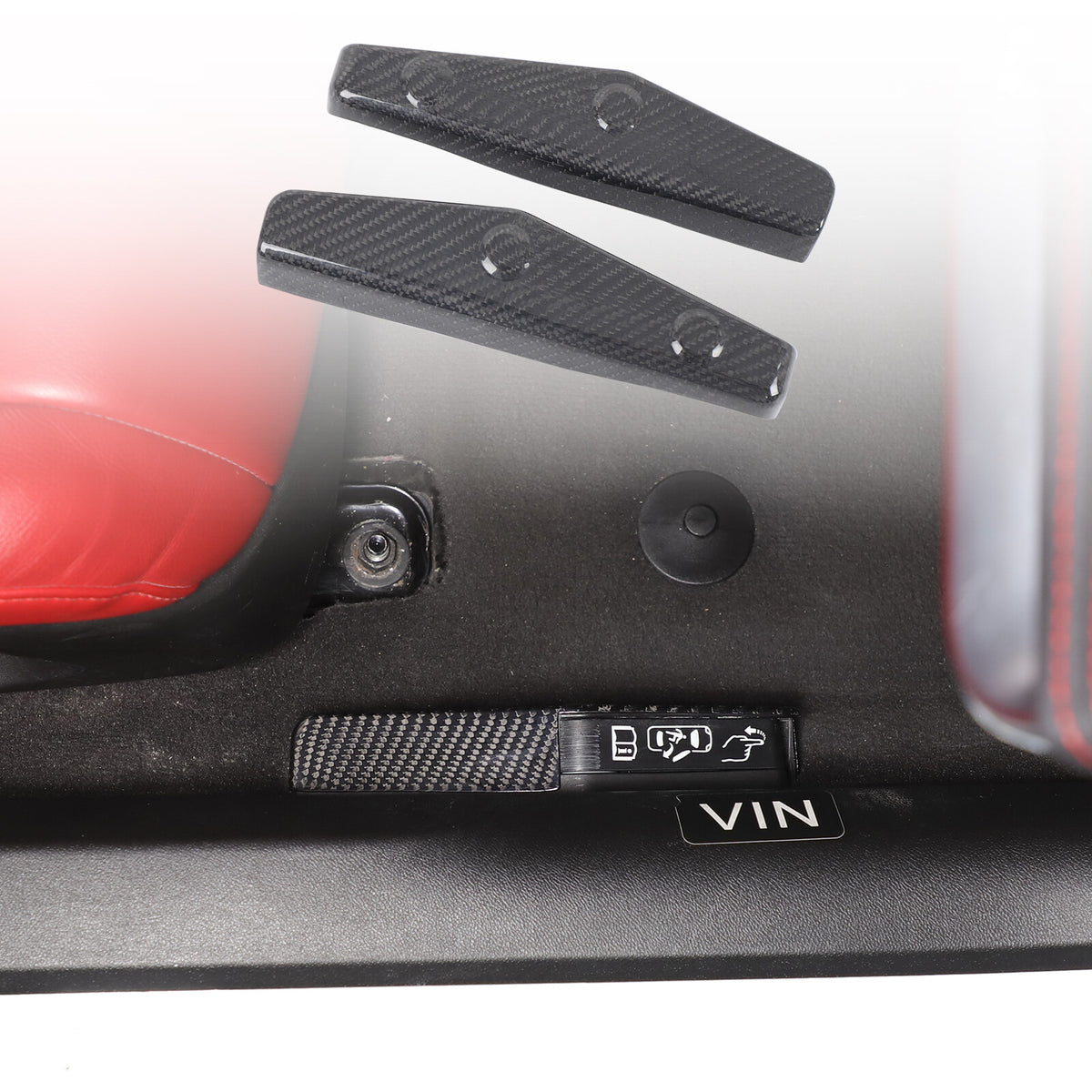 Real Dry Carbon Fiber Emergency Door Lock Switch Trim for Corvette C8 2020+ 19