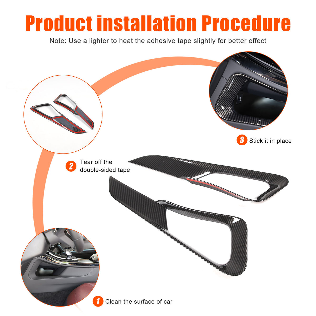 ABS Carbon Fiber Center Console Gear Shift Strip Trim For Range Rover Sport 23+ 2