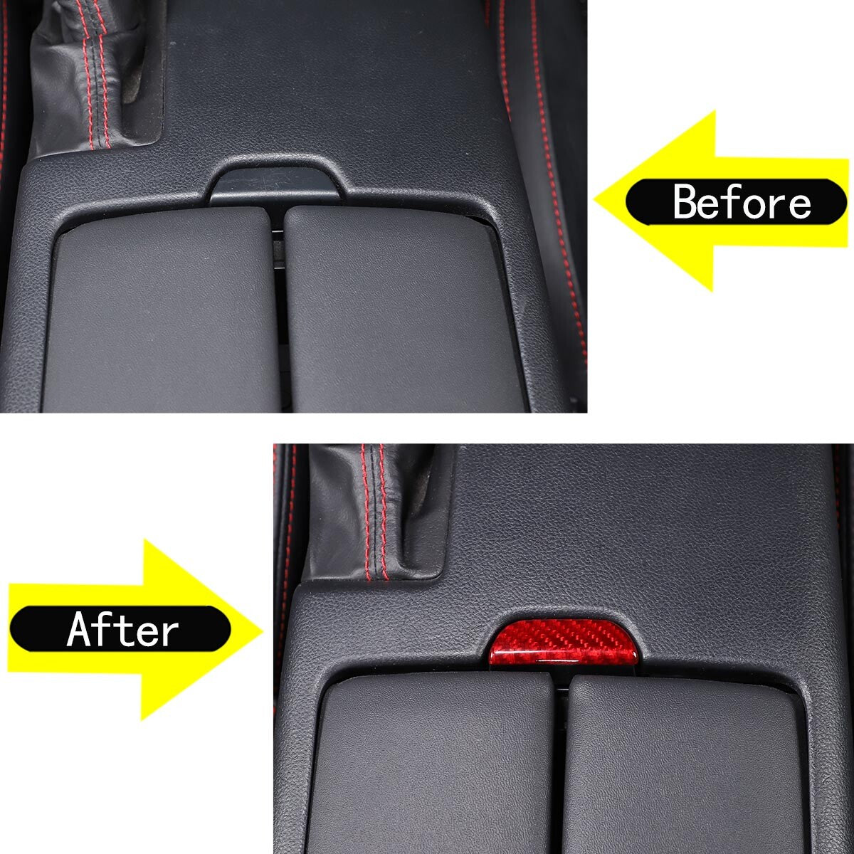 Red Real Carbon Fiber Interior Center Console Trim Set Kit For Subaru BRZ 22+ 27