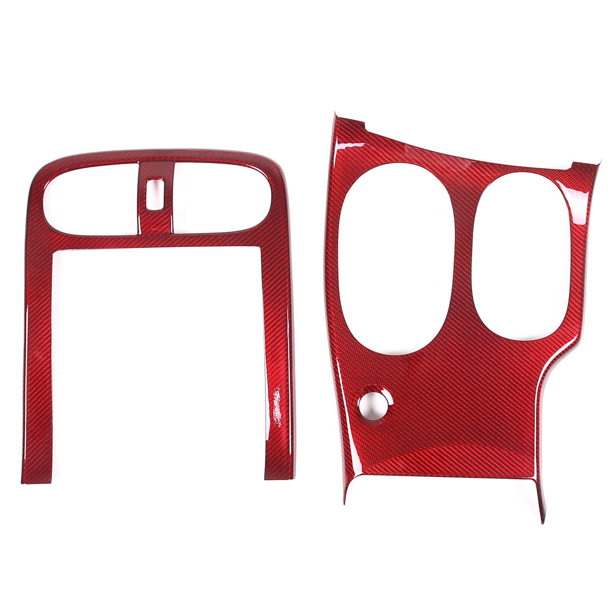 Red Real Carbon Fiber Center Console Panel Cover Trim Set For 05-13 Corvette C6 12
