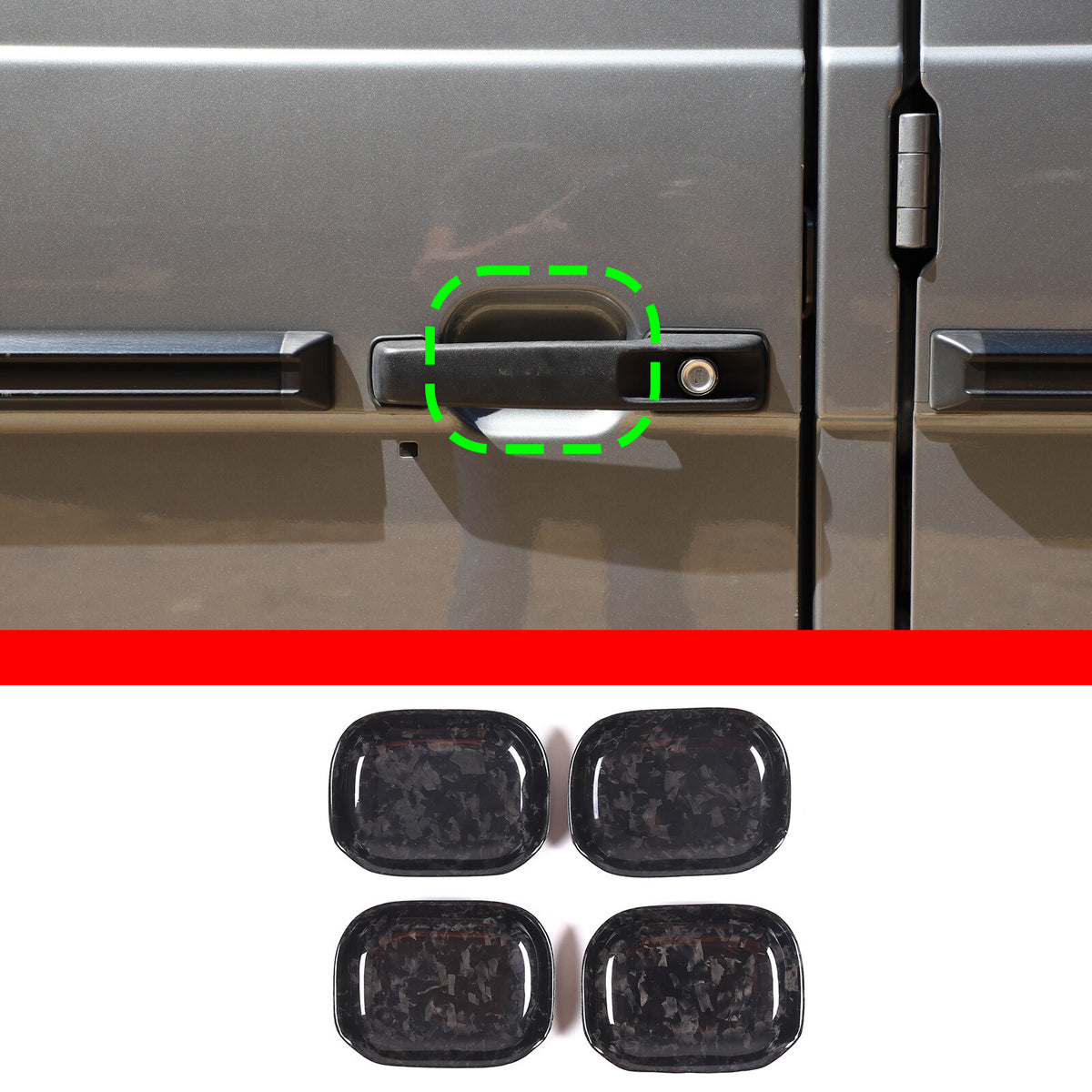 Forged Carbon Fiber Exterior Door Bowl Cover Trim For Mercedes G Class 2004-2018 12