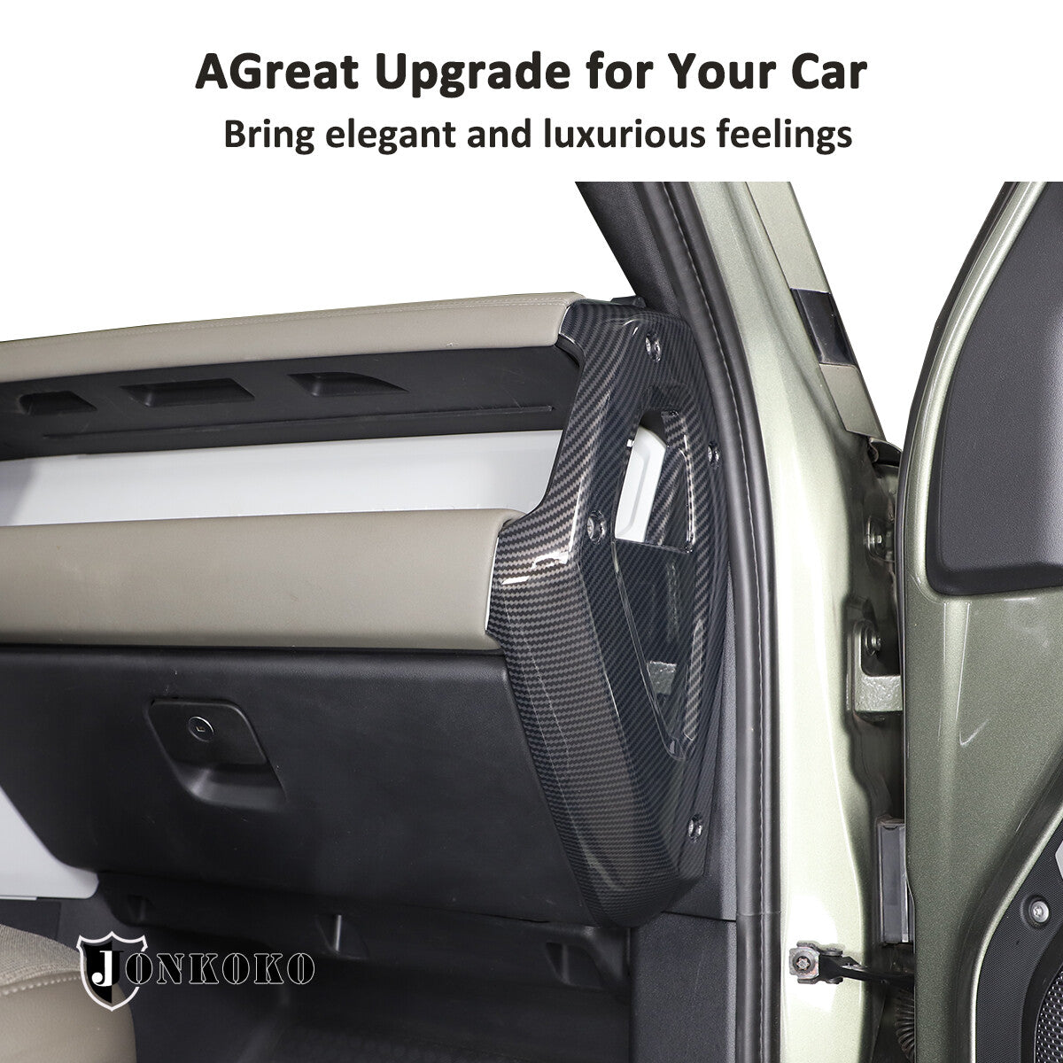 Carbon Style Dashboard Sides Panel Cover Trim For Land Rover Defender 20-23 5