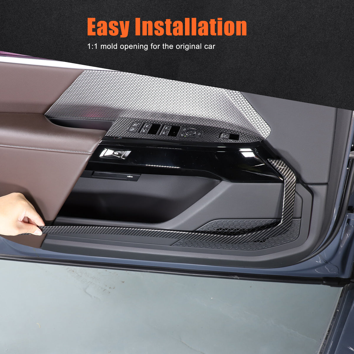 ABS Carbon Fiber Inner door Armrest panel Trim Cover For BMW 7 Series G70 23-25 18