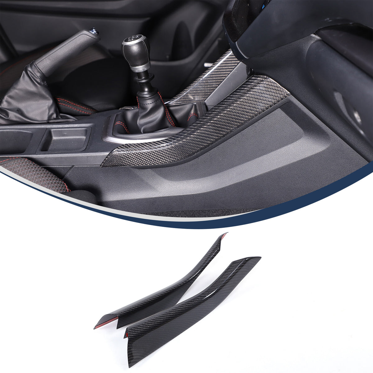 Real Carbon Fiber Side Gear Shift Box Cover Trim For Subaru WRX STI VB 2022-2024 7