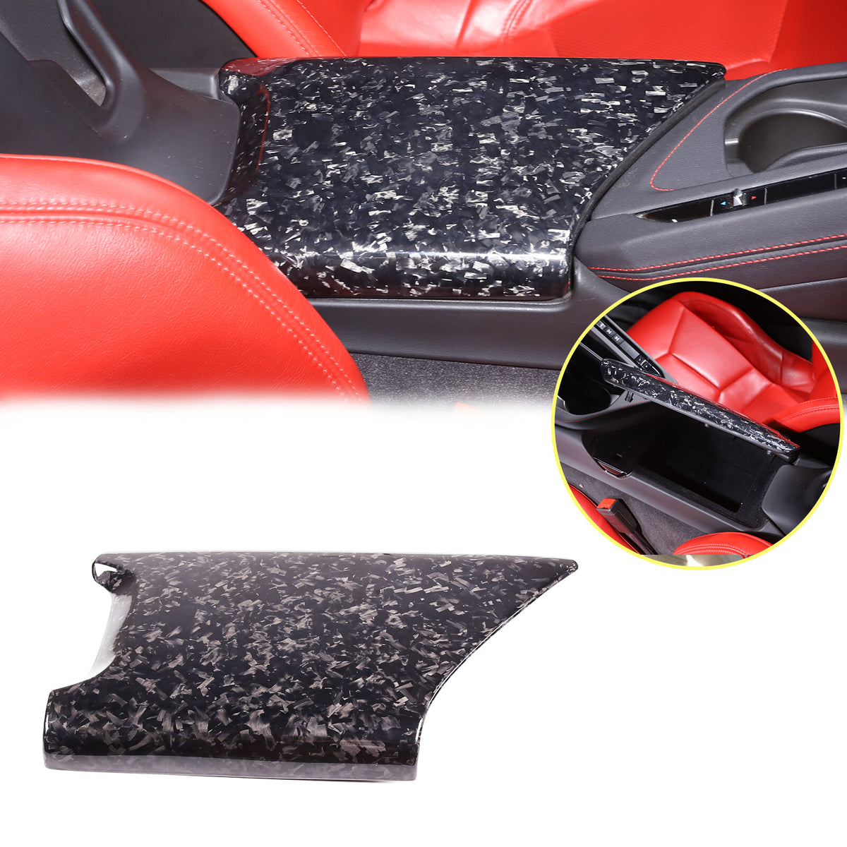 Forged Carbon Fiber Center Console Armrest Box Cover For Corvette C8 2020-26 1