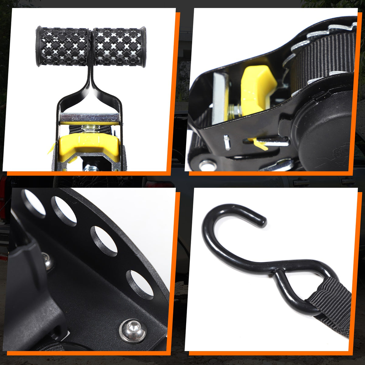 Carbon Steel Truck Bed Tie Down Ratchet Strap For Nissan Frontier 2009-2017 14