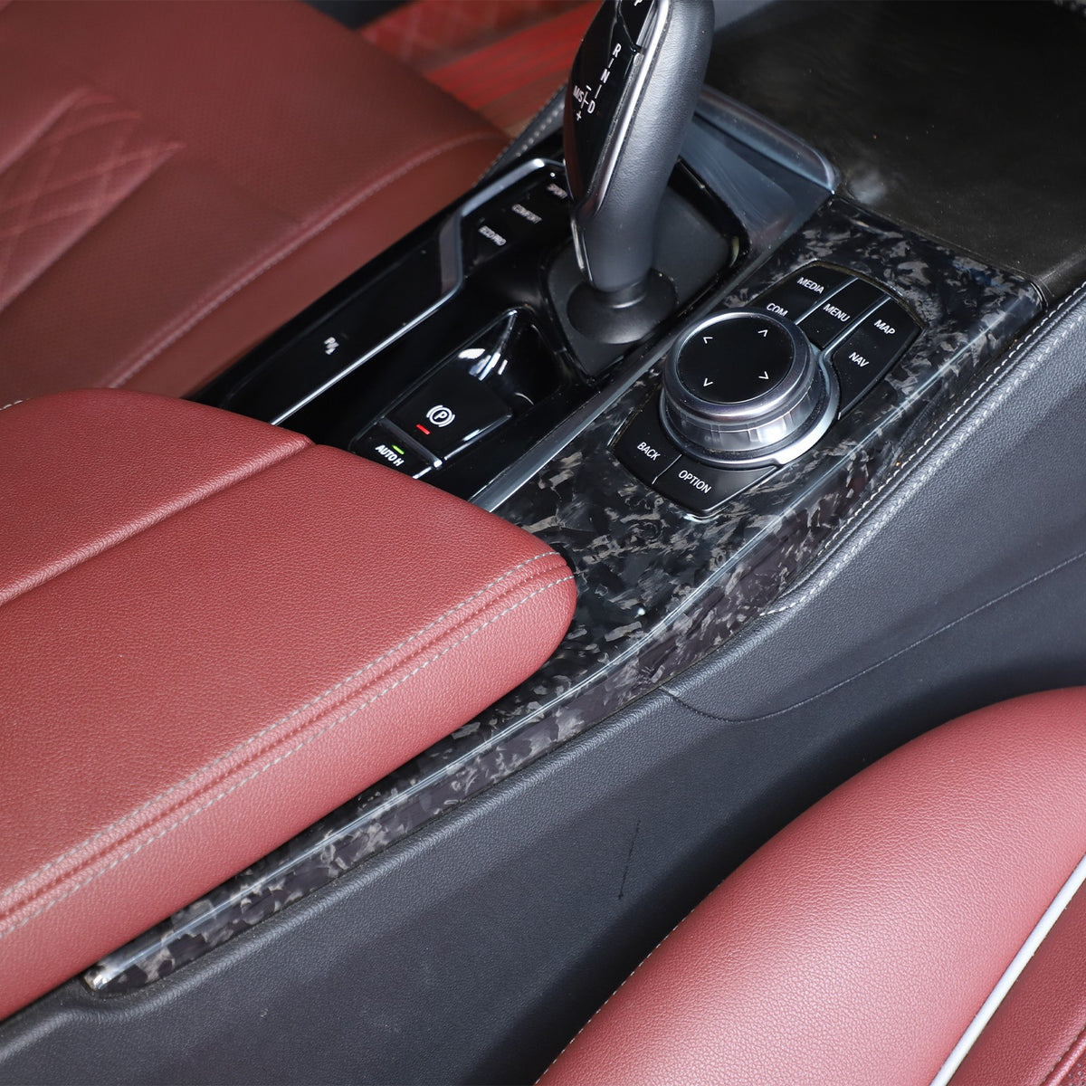 Forged Real Carbon Fiber Center Mode Knob Trim Cover For BMW 5 Series G30 18-22 12