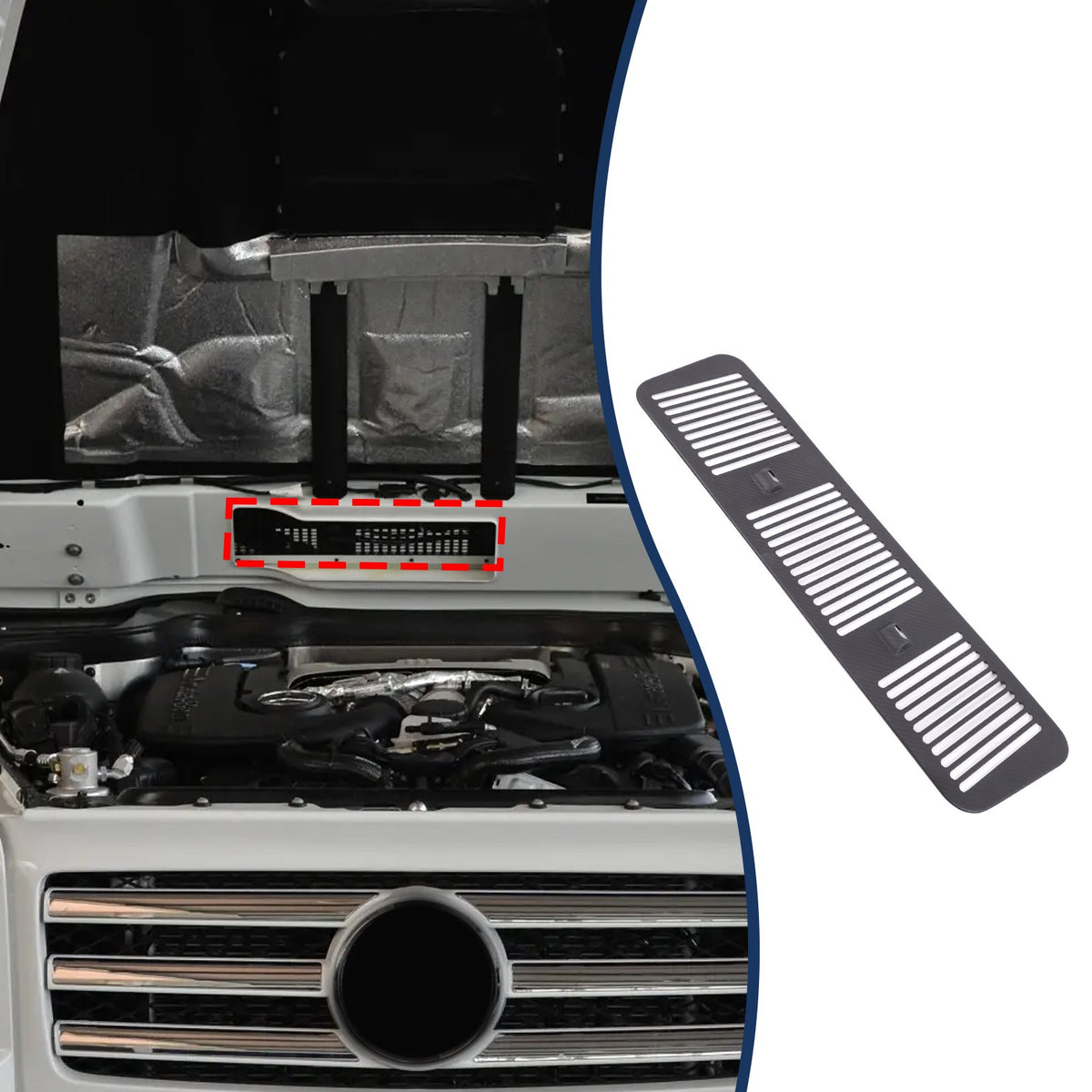 Matte Real Carbon Fiber Hood Air Vent Trim Panel For Benz G-Class W463 2006-2018 1
