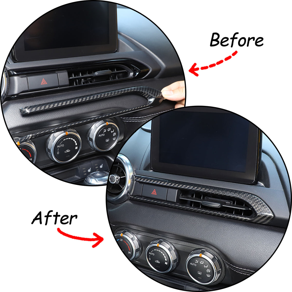 Real Carbon fiber Center Console air outlet frame Trim Cover For Mazda MX-5 16+ 13