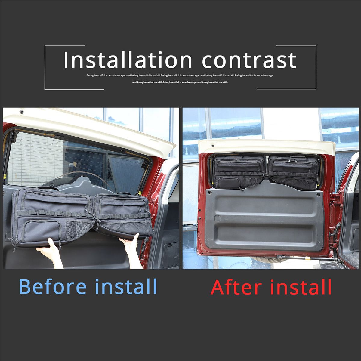 Tailgate Rear Door Cargo Trunk Storage Bag Organizer For Toyota FJ Cruiser 07-21 14