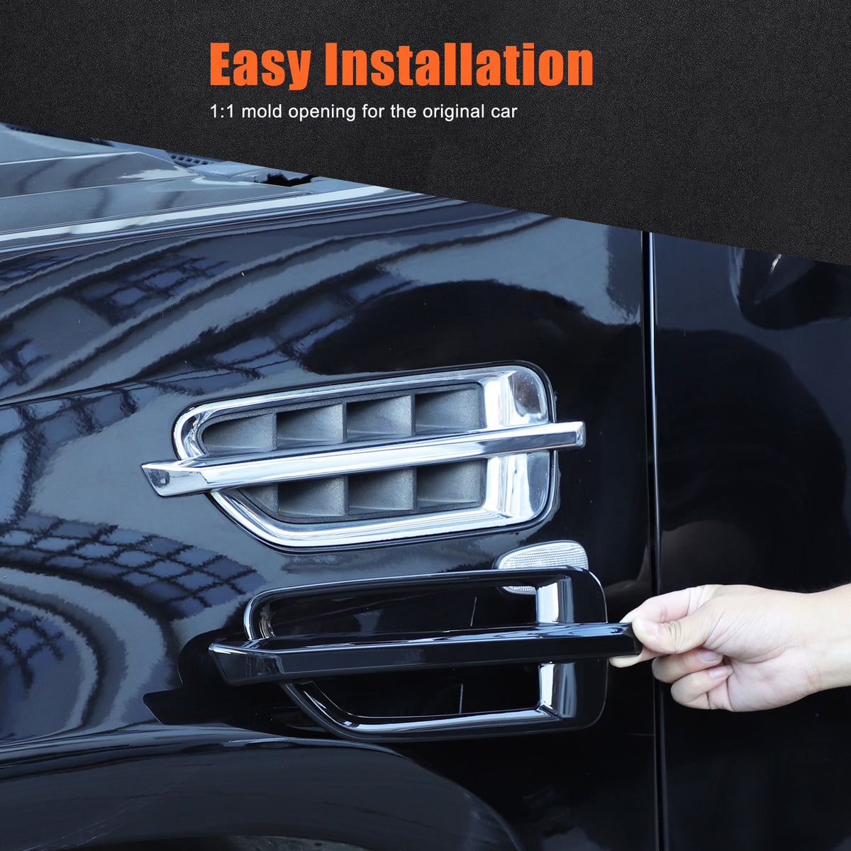 Glossy Piano Black Side Air Fender Vent Trim For Cadillac Escalade 2007-2014 20