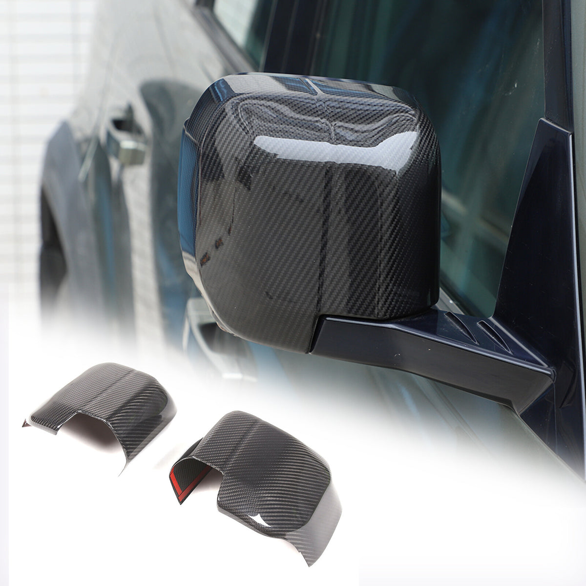 Real Carbon Fiber Rearview Mirror Cover Trim For Land Rover Defender L663 20-25 9