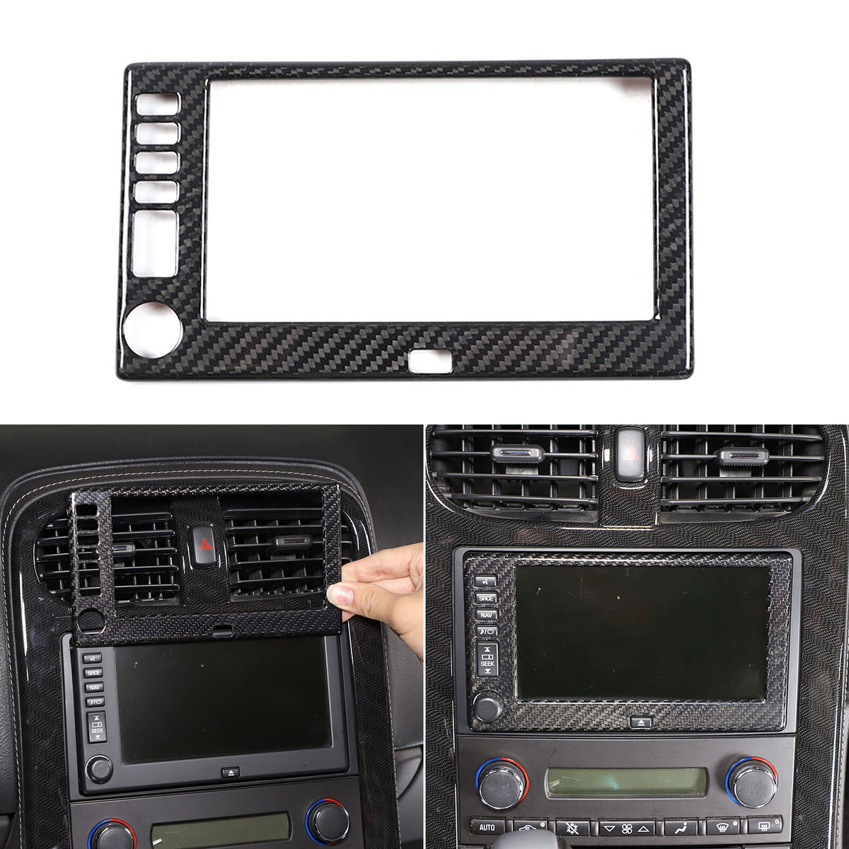 Real Carbon Fiber Center Navigation Screen Trim Cover For Corvette C6 2005-13 19