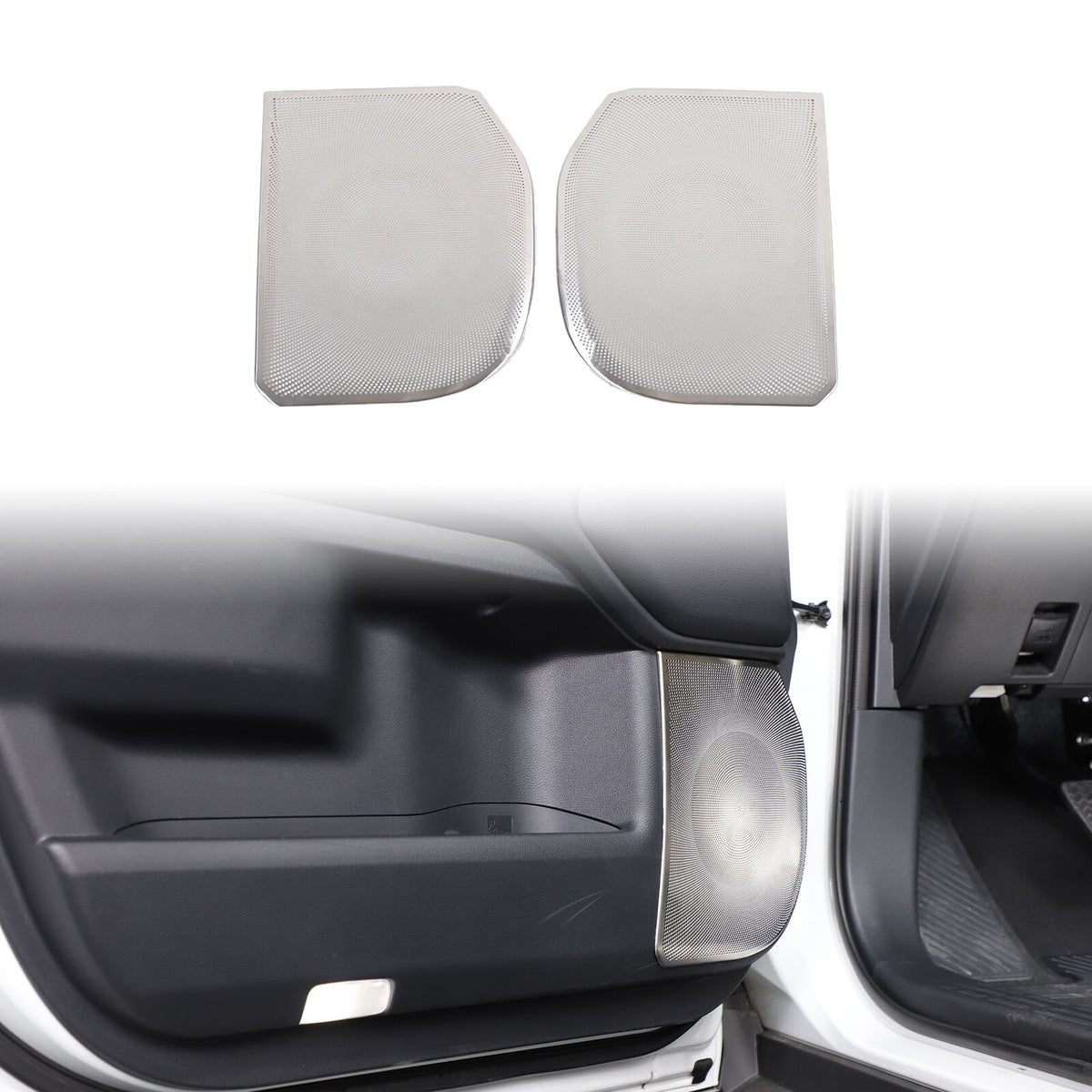 Silver Inner Door Speaker Tweeter Mesh Cover For Toyota Land Cruiser LC250 24+ 2