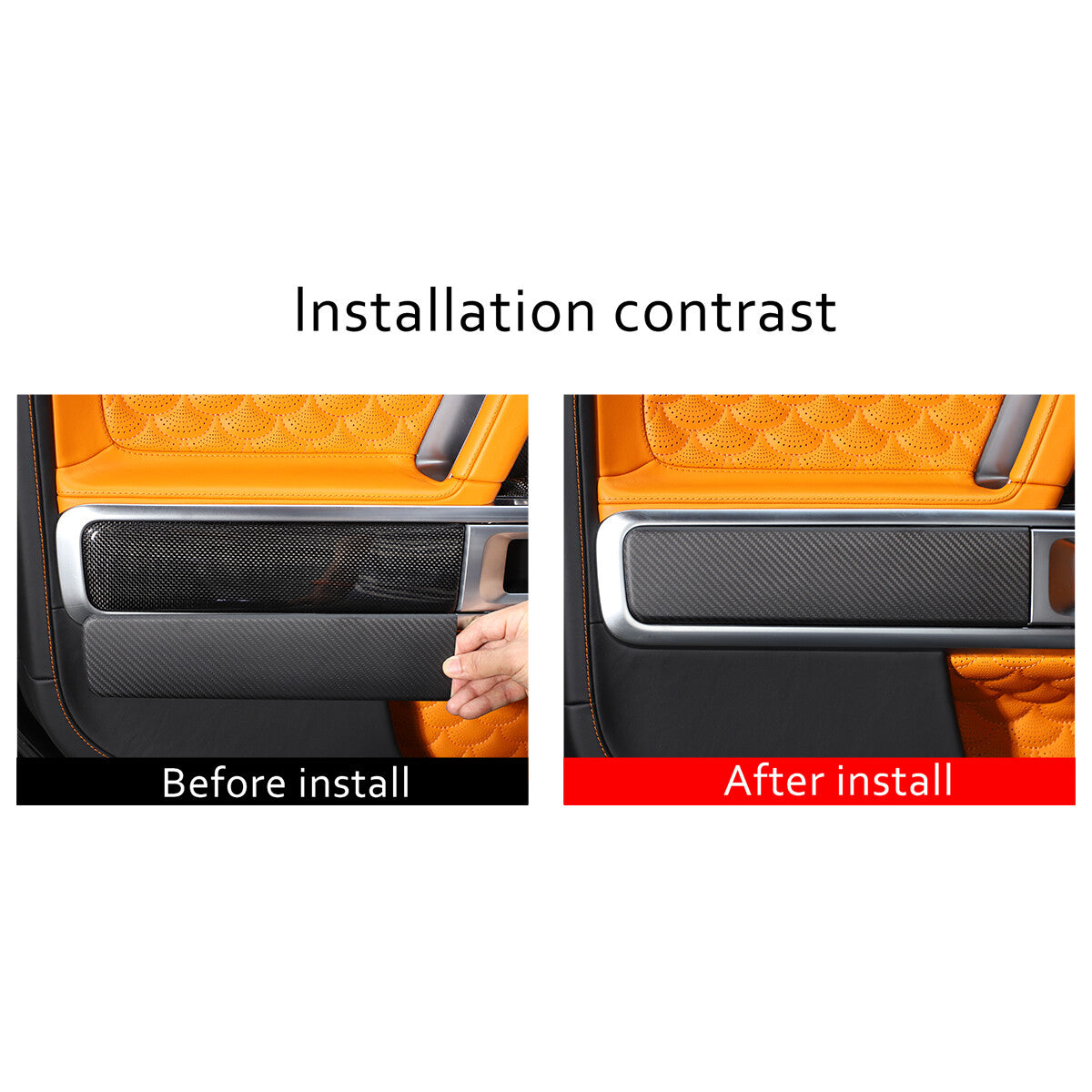 Matte Black Inner Door Panel Strip Trim Cover For Benz G-Class W463 2019-20 6