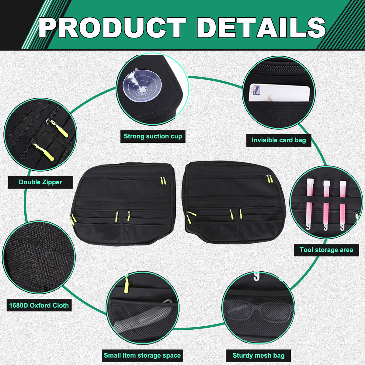 Tailgate Rear Door Cargo Trunk Storage Bag Organizer For Toyota Prado FJ150 2010 14
