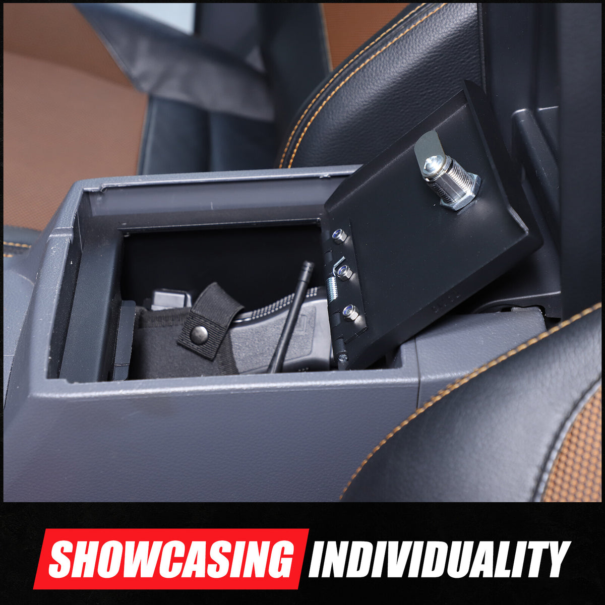 Center Console Safe Gun Storage Lock Box W/ TRAY For Ford Ranger T7 T8 15-22 US 15
