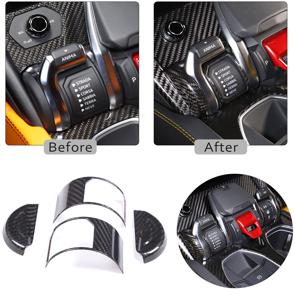 Carbon Fiber Sport Mode Switch Frame Trim Cover For Lamborghini URUS 2018-23 2