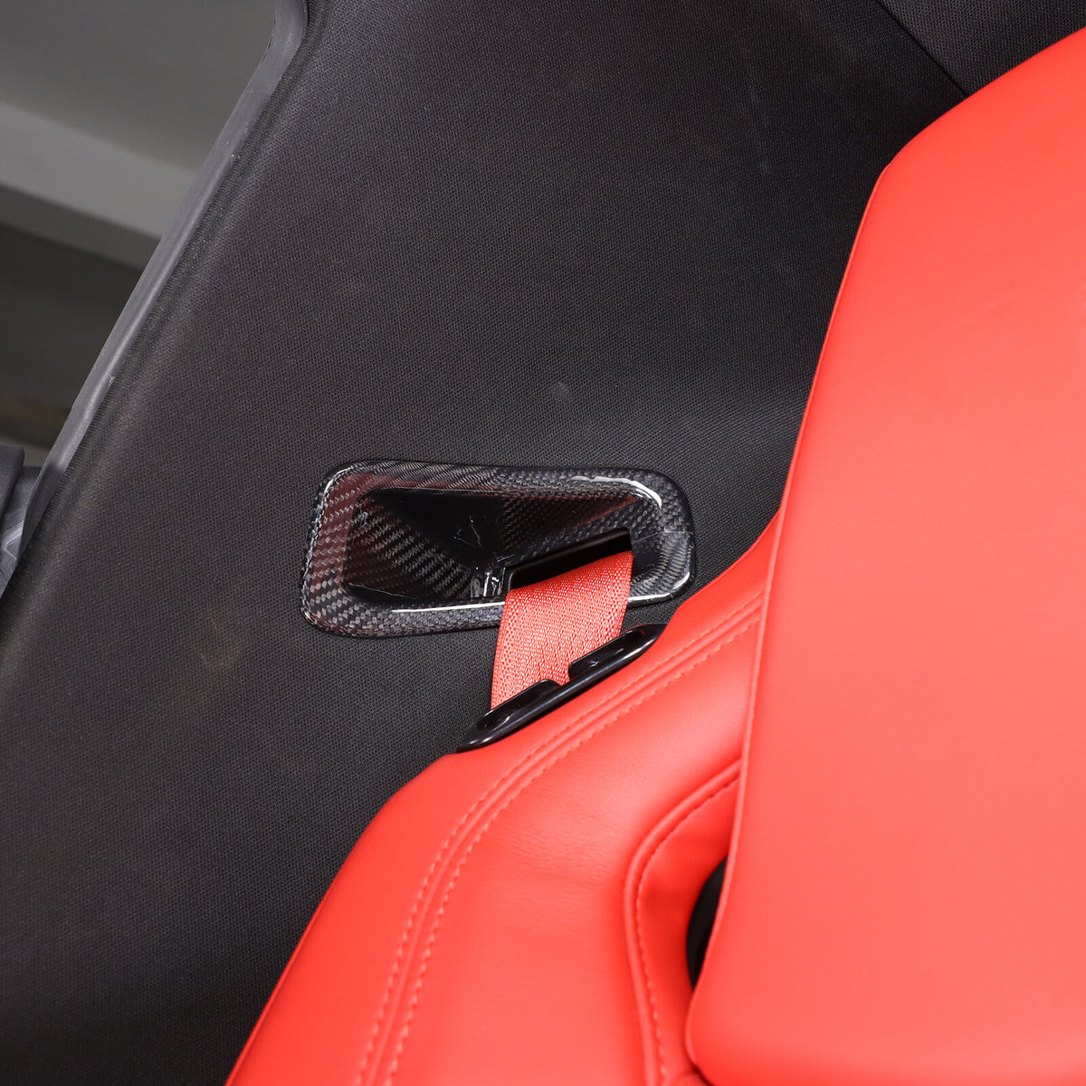 Real Carbon Fiber Seat Safety Belt Button Cover Frame Trim For Corvette C8 20-26 7