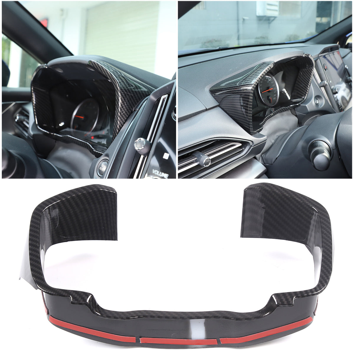 ABS Carbon fiber Dashboard Instrument Frame Trim Cover For Subaru WRX VB 2022-24 17