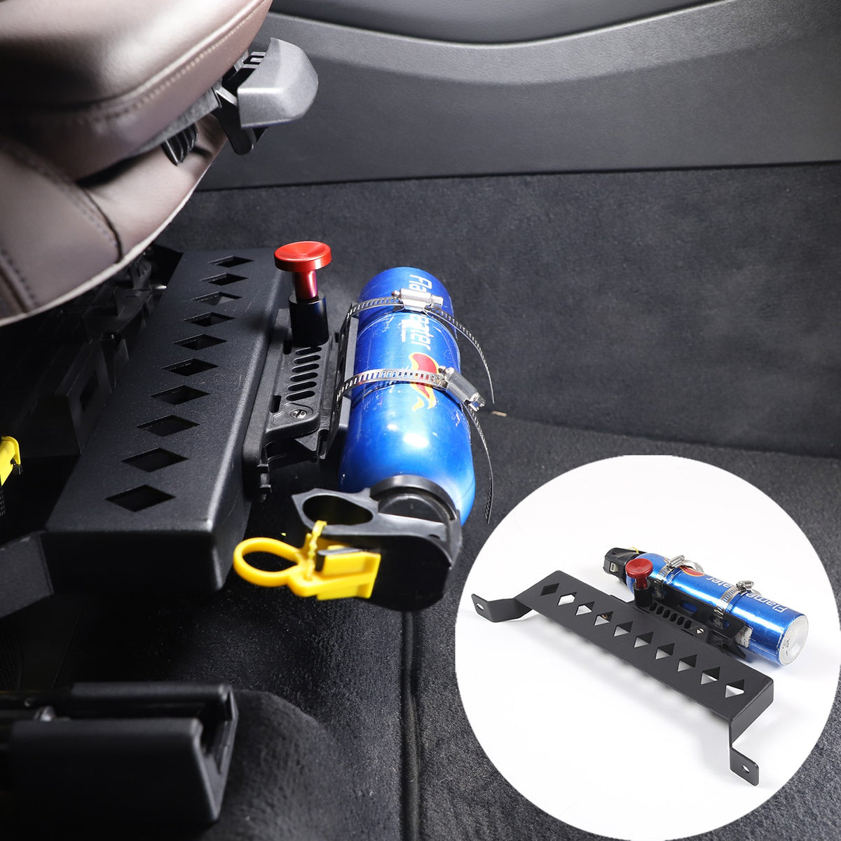 Black Aluminum Seat Fire Extinguisher Bracket For BMW X3 G01 2018-2023 US 1