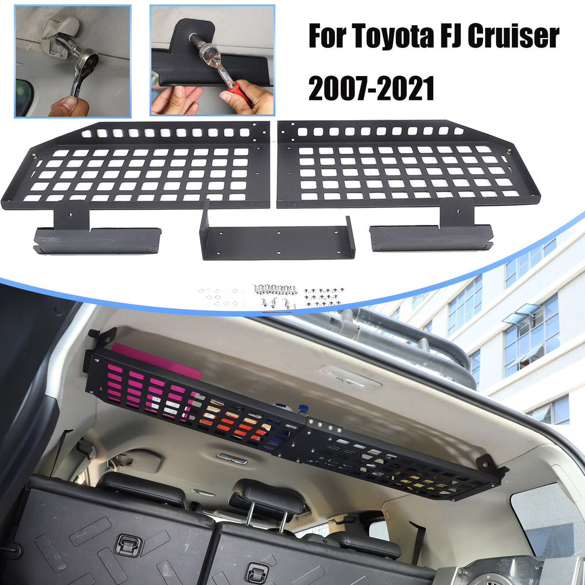 Alloy Modular Storage Molle Panel Shelf Accessories For Toyota FJ Cruiser 07-23 - Styles 6-10 2