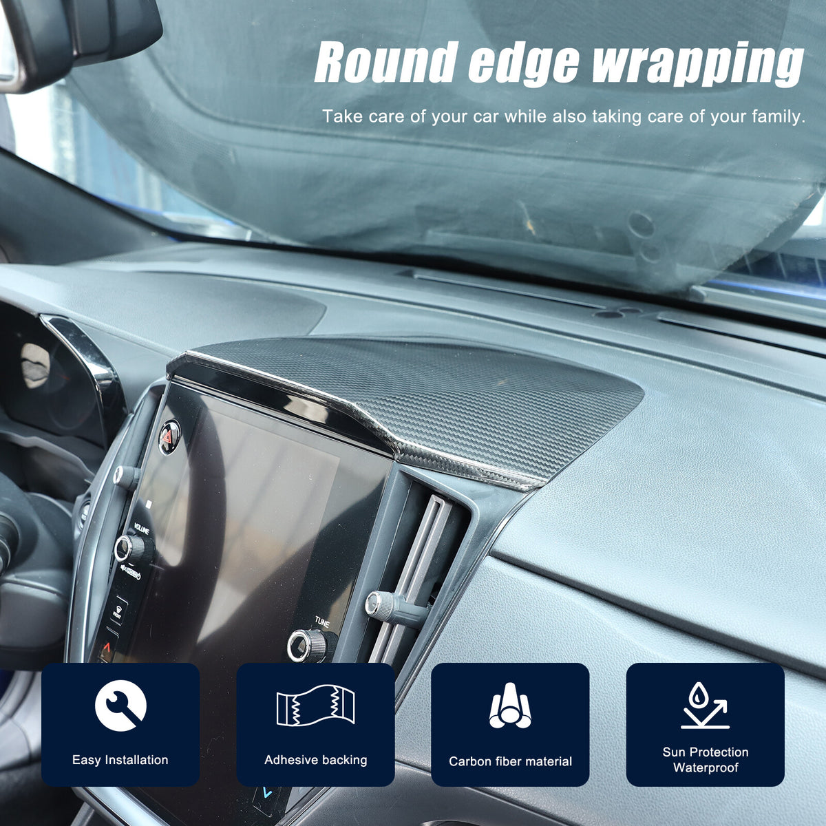 Real Carbon Fiber Center Dashboard Upper Cover Trim For Subaru WRX STI VB 22-24 22
