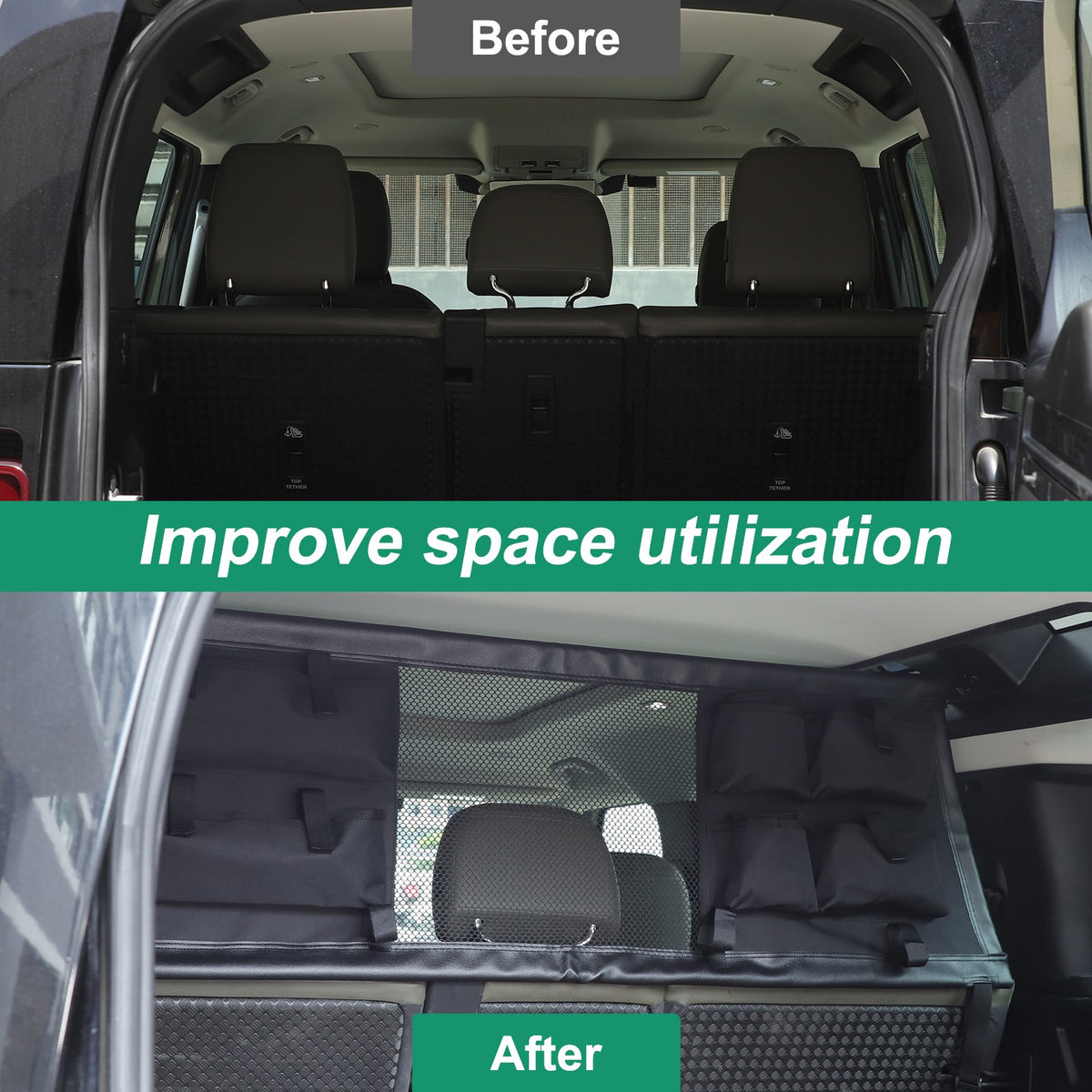 Rear Trunk Cargo Organizer Isolation Net W/ Bag For LR Defender 110 L663 20-23 22