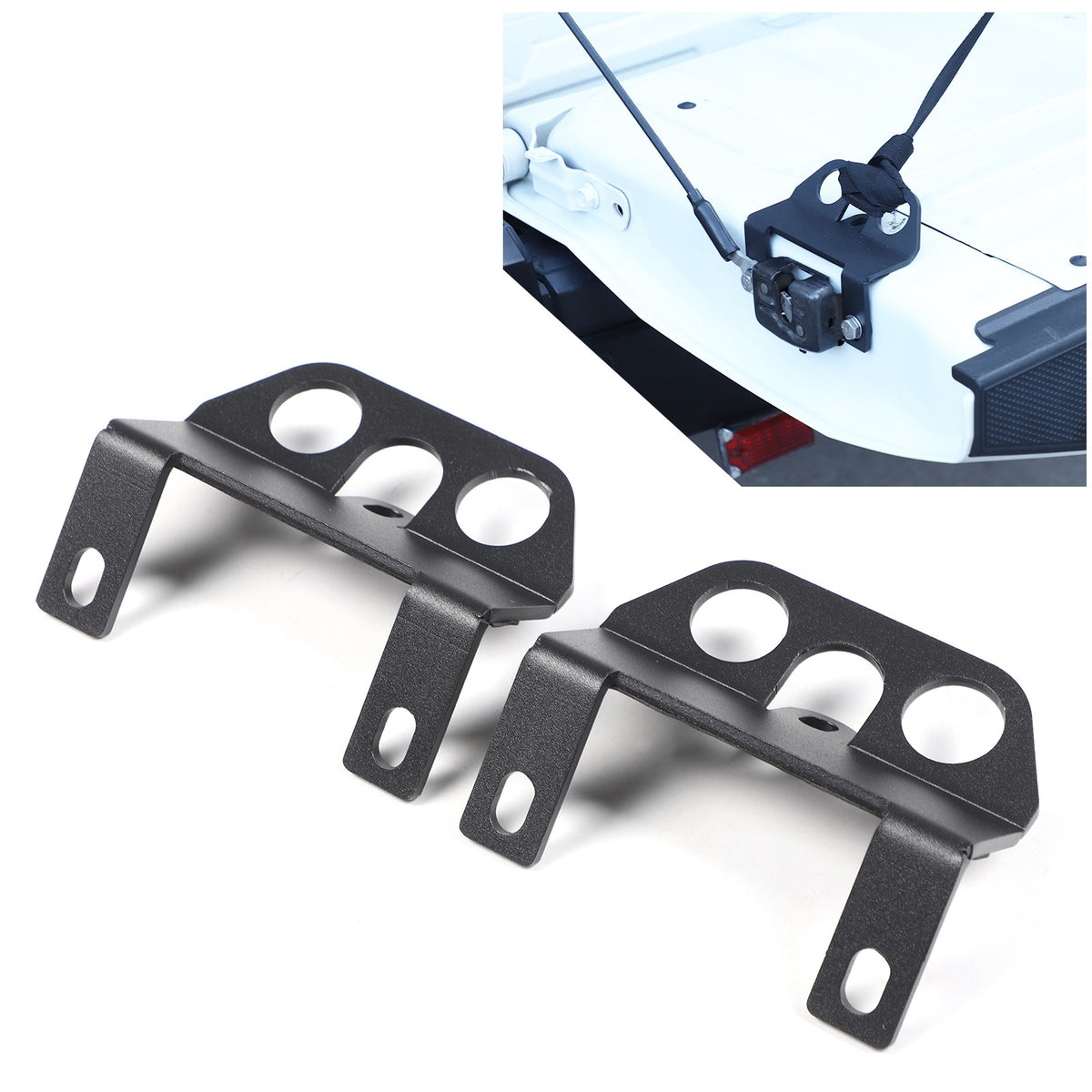 Black Carbon Steel Tailgate Anchor Trim For Nissan Frontier D41 2022+ 17