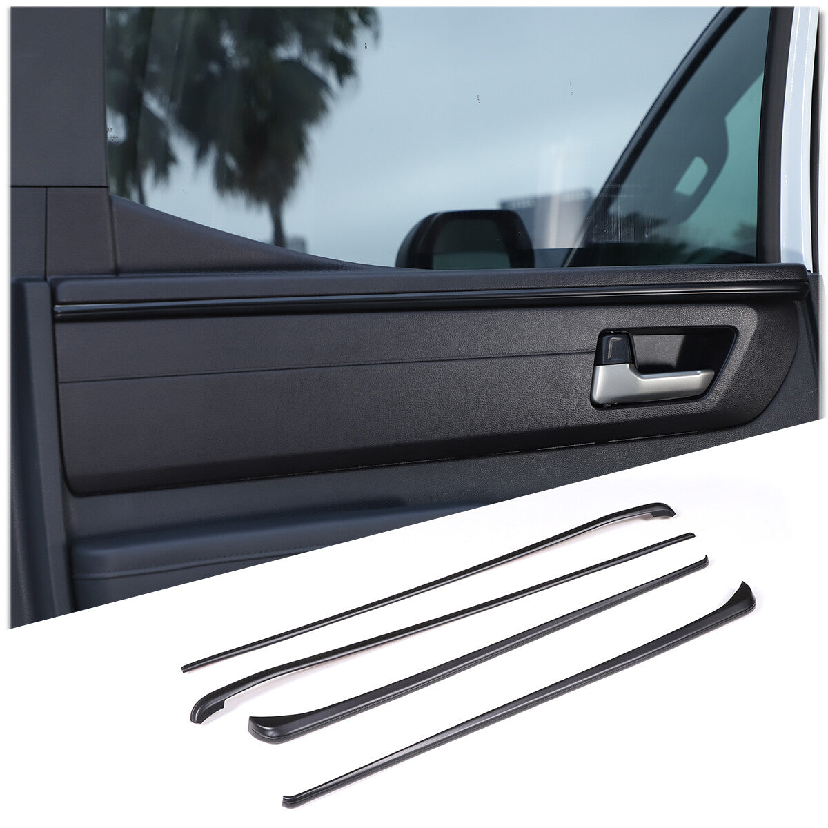 Matte Black ABS Interior Decoration Cover Trim Kit For Toyota Tundra 2022-26 US - Variants 6-10 46