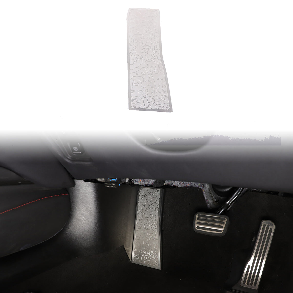 Silver Stainless Steel Left Foot Rest Pedal for Corvette C8 2020+ 1