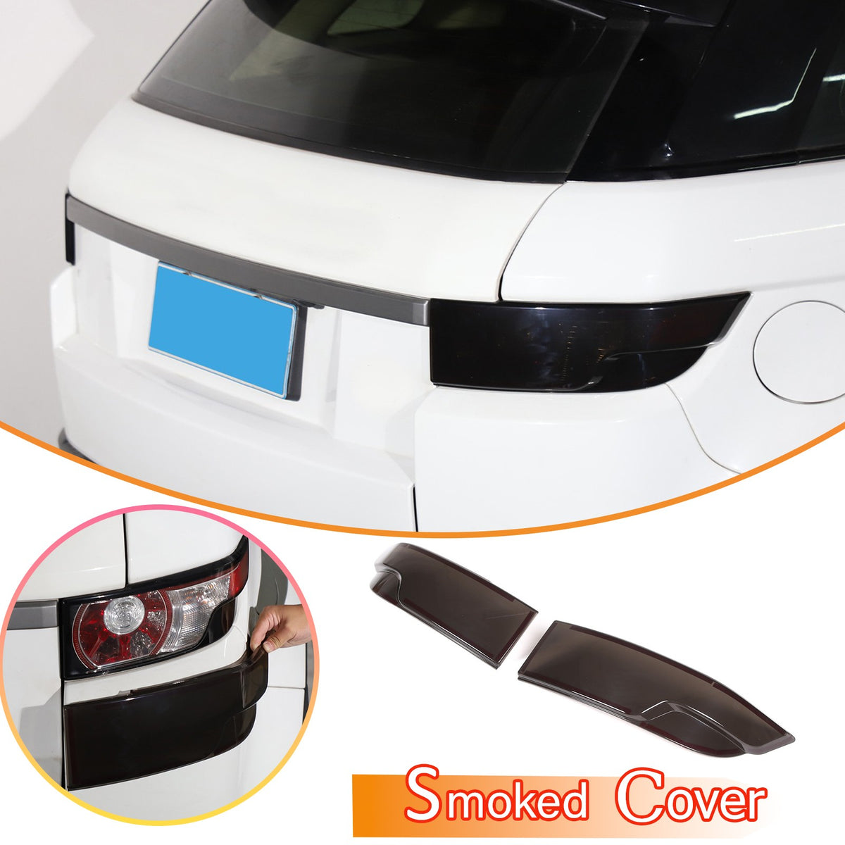 Smoked Black Tail Light Covers Rear Light Guards for Land Rover Evoque 12-19 US 1