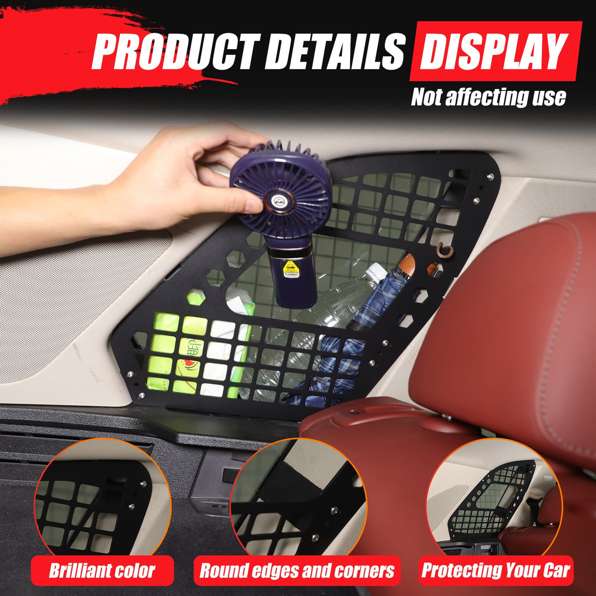 Aluminum Trunk Side Window Storage Hanger Bag Molle Panel For BMW X5 G05 2019-25 10