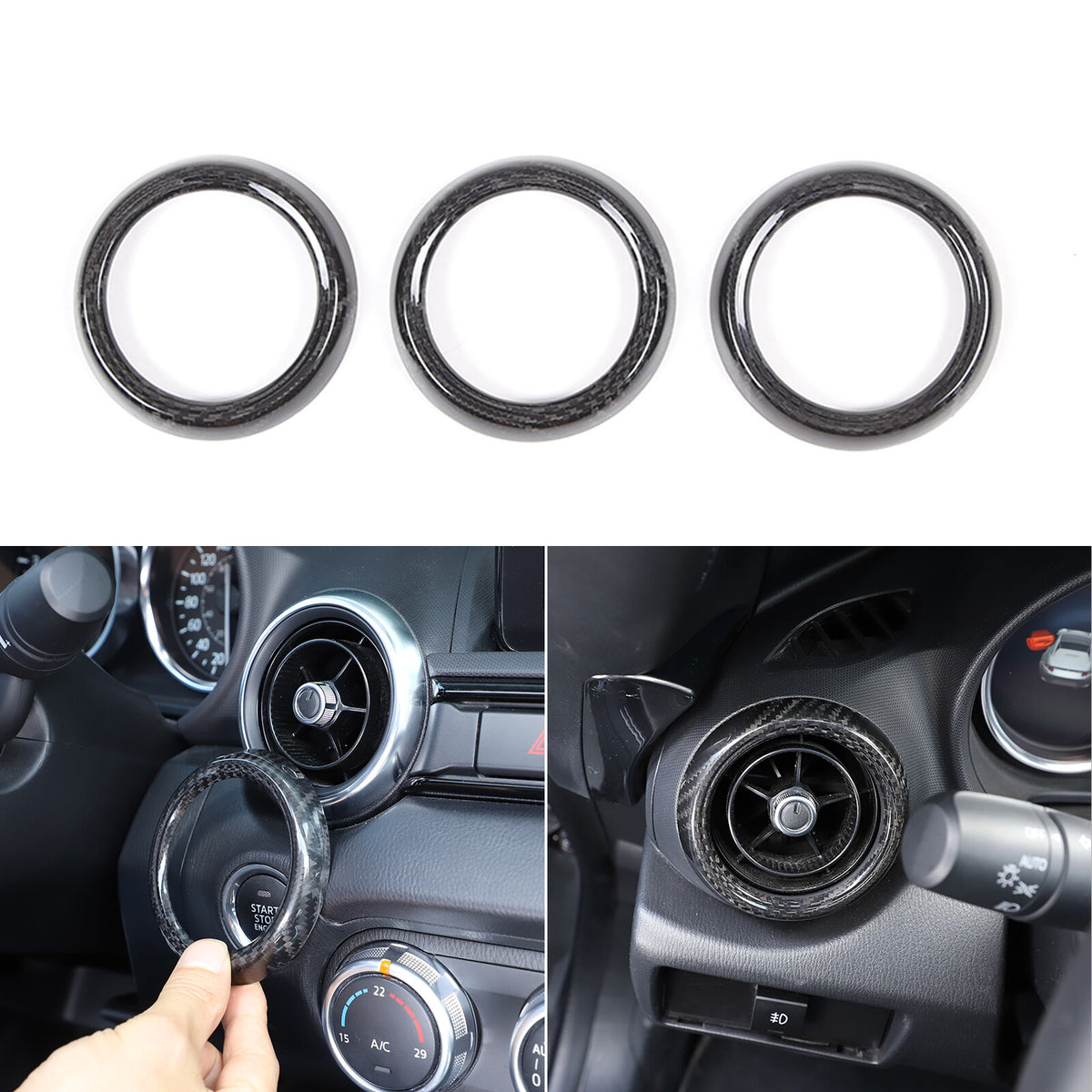 Real Carbon Fiber Interior Center Console Trim Kit Set For Mazda MX-5 Miata 16+ 5