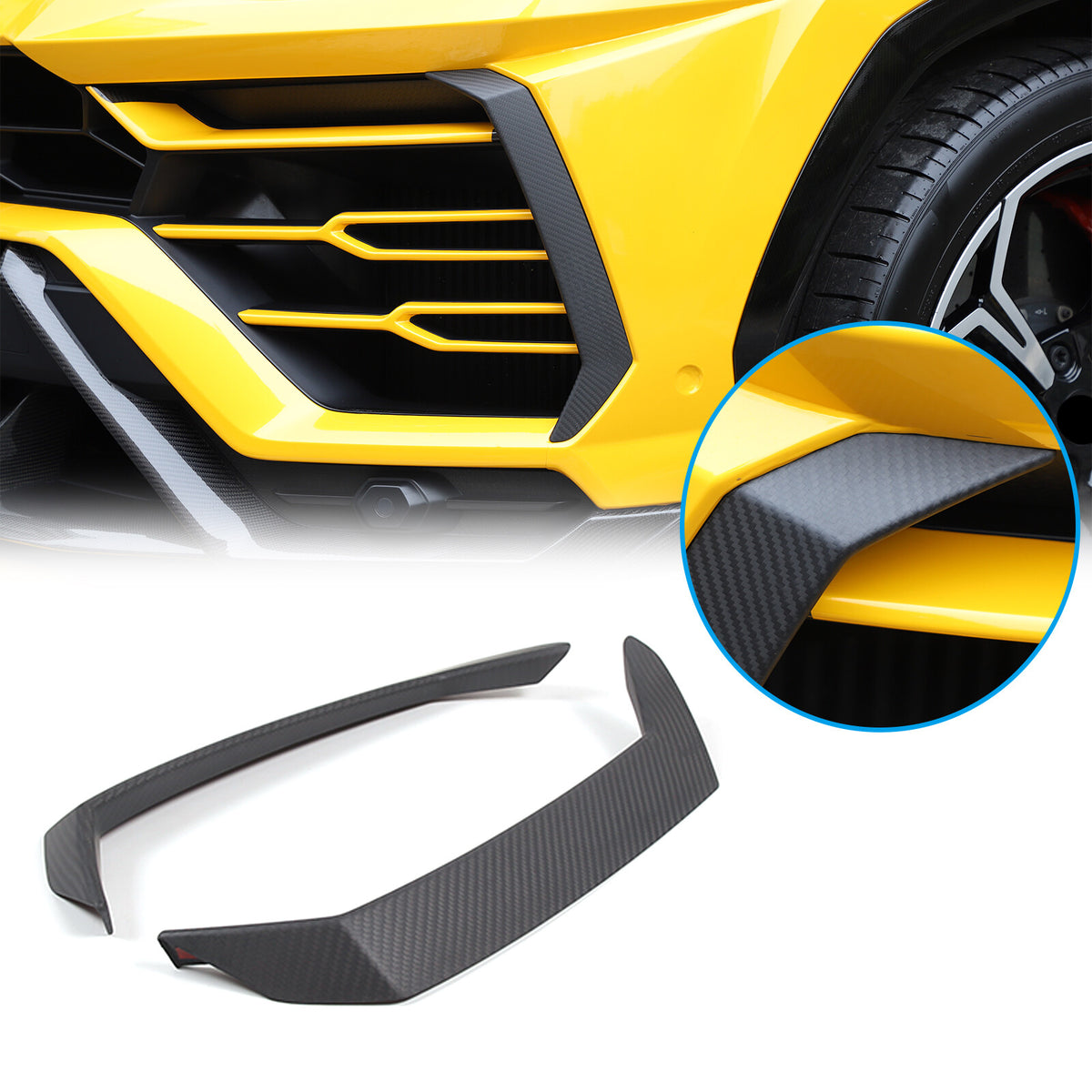Matte Real Carbon Fiber Front Bumper Cover Trim for LAMBORGHINI URUS 2018-2023 3