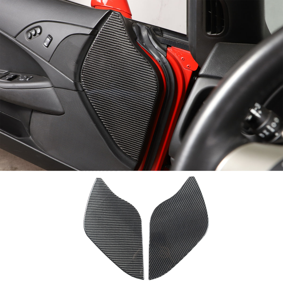 Carbon Fiber Door Pad cushion Panel Cover Sticker For Corvette C6 2005-2013 2