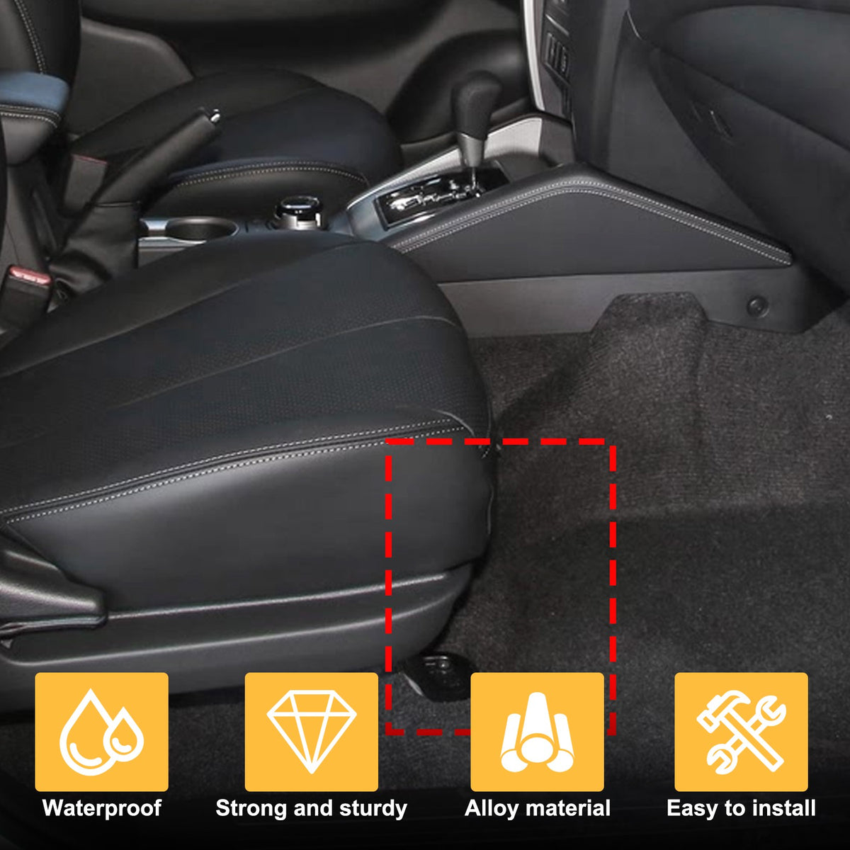 Steel Passenger Seat Under Storage Basket Box For Mitsubishi L200 2019-2023 8