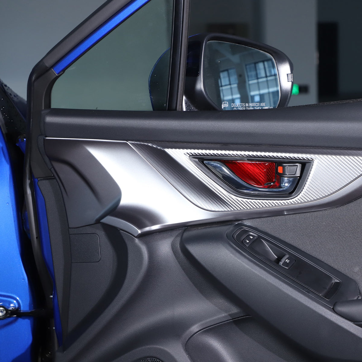 Red Real Carbon Fiber Inner Door Bowl Trim Cover For Subaru WRX VB 2022+ 12