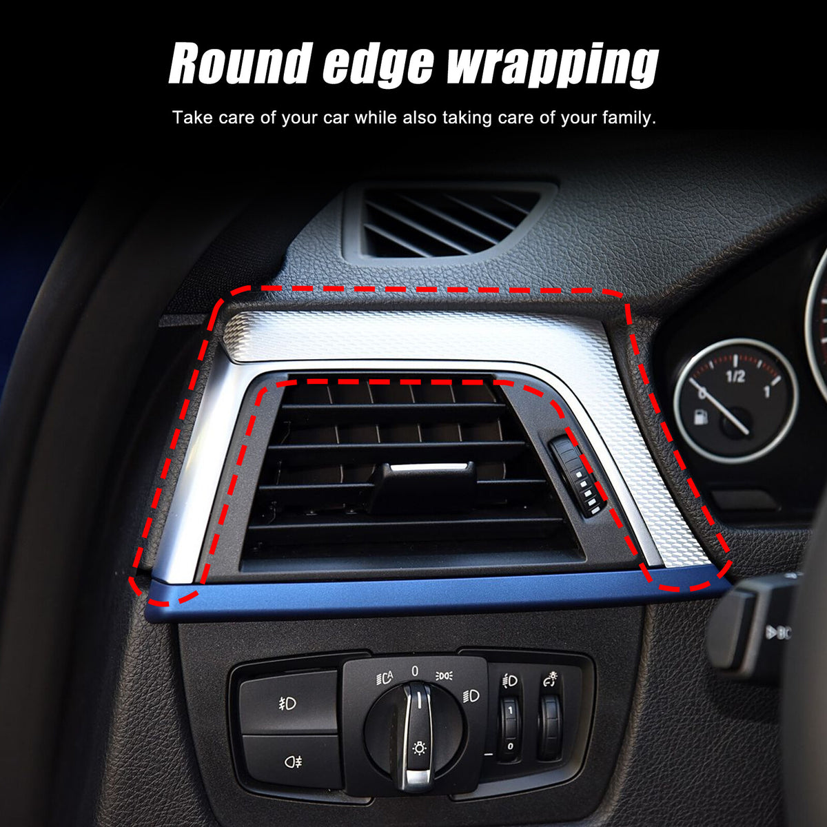 Real Carbon Fiber Center Side Air Vent Trim for BMW 3/4 Series F30/F32 2013-2019 5