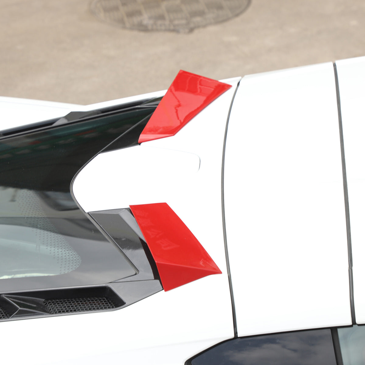ABS Red Rear Windshield Spoiler Trim Strip For Corvette C8 Coupe 2020+ 1