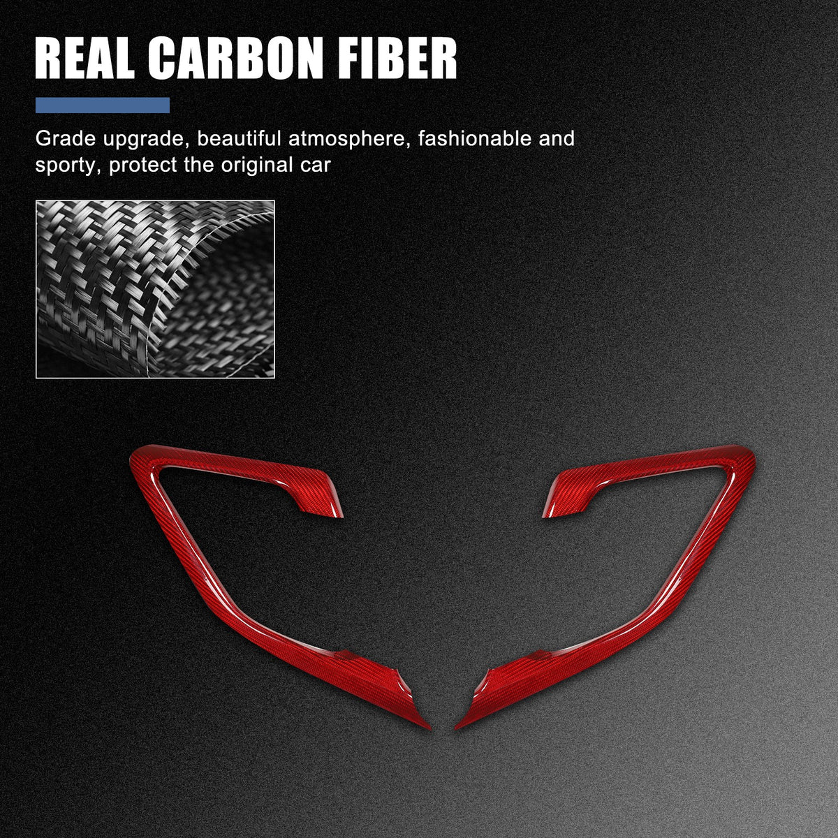 Red Real Carbon Fiber Inner Door Handle Trim Red For Nissan GT‑R R35 2008‑2016 21