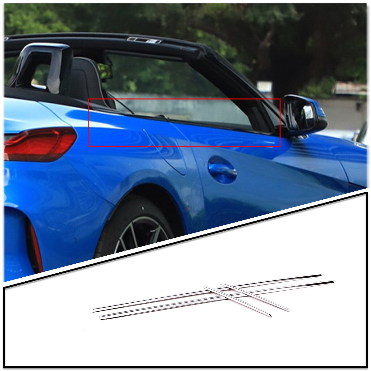Silver Stainless Window Bottom Strip Cover Trim For BMW Z4 2017-20 2