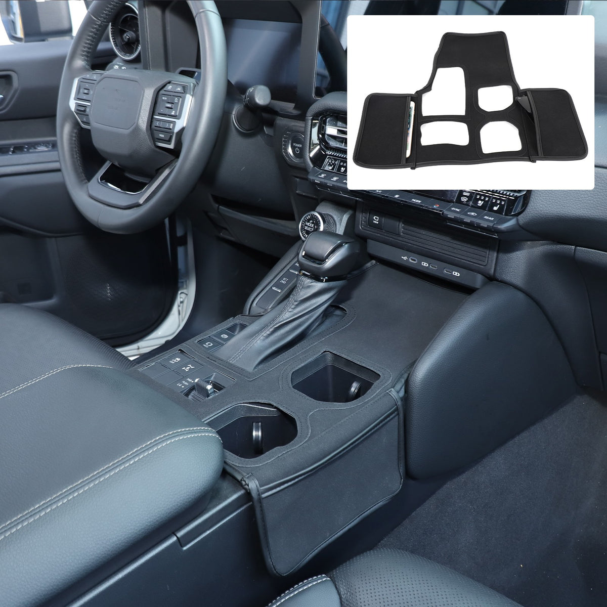 Suede Cloth Center Console Gear Shift Trim Cover For Toyota LC250 Prado 2024+ US 16